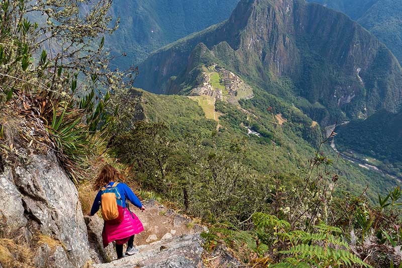 Descending from Machu Picchu mountain