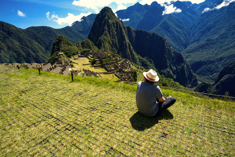 Cartão postal com fotos da rota clássica de Machu Picchu