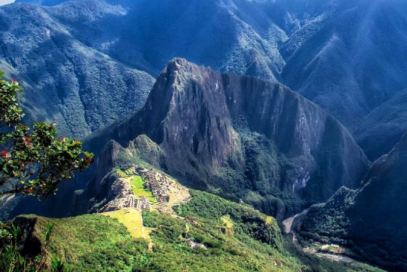 Foto do mirante no caminho para a montanha Machupicchu