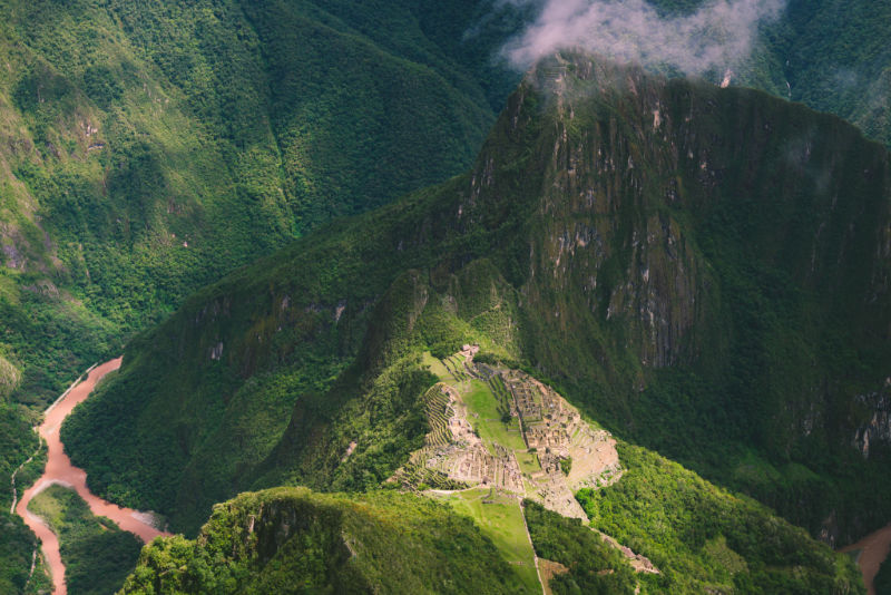 Vista ampliada da montanha Machupicchu