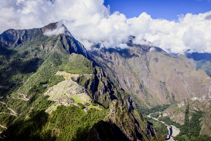 Vista das ruínas de Machu Picchu a partir de Huayna Picchu