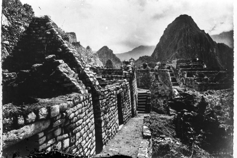 Construções em Machu Picchu, foto do ano de 1930