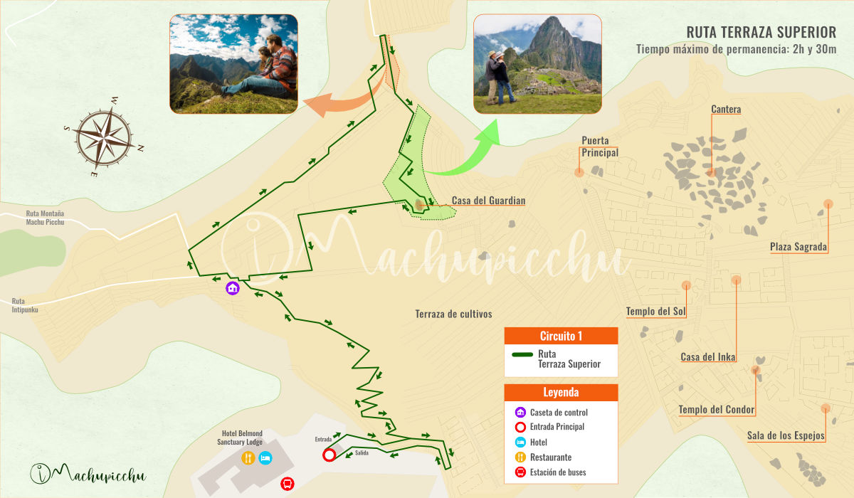 Mapa da rota mais curta para Machu Picchu