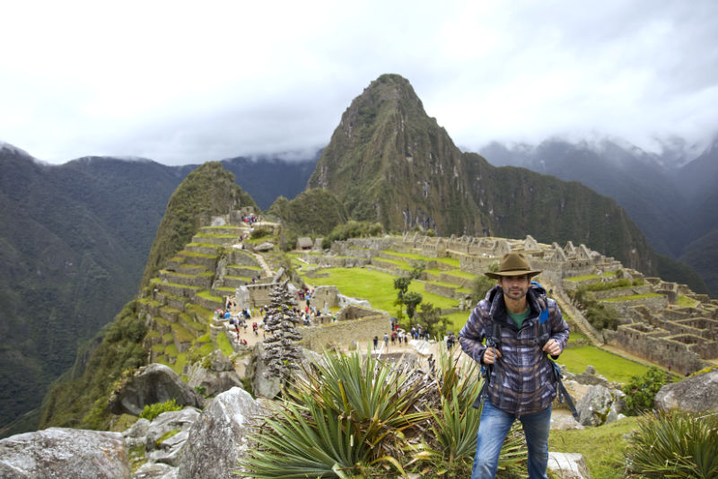 Young man visiting the wonder of the world