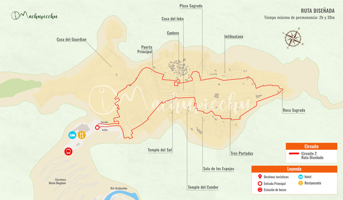 Map of the Machu Picchu Classic