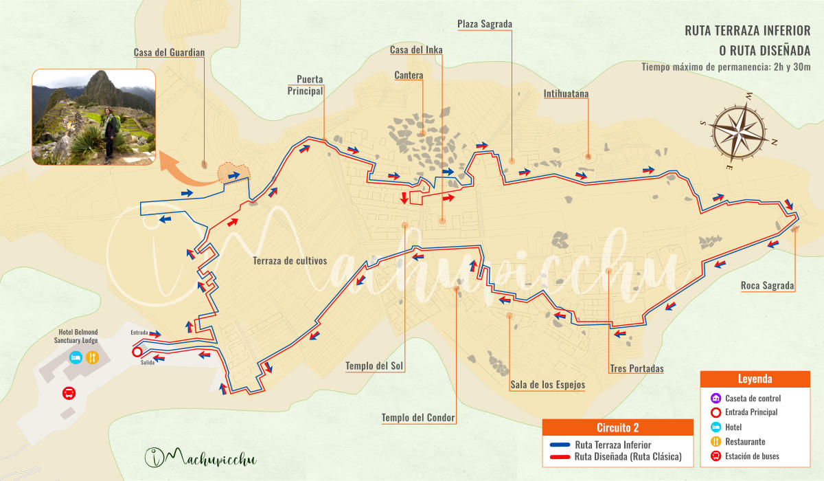 Map of Machu Picchu Circuit 2