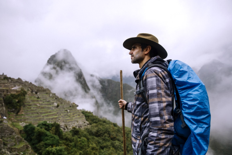 Traveler in Machu Picchu