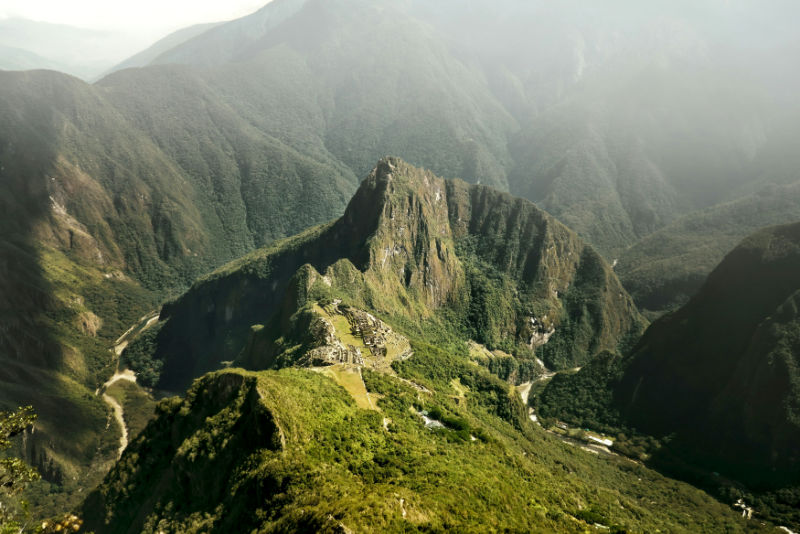 Vista panorâmica da montanha Machupicchu