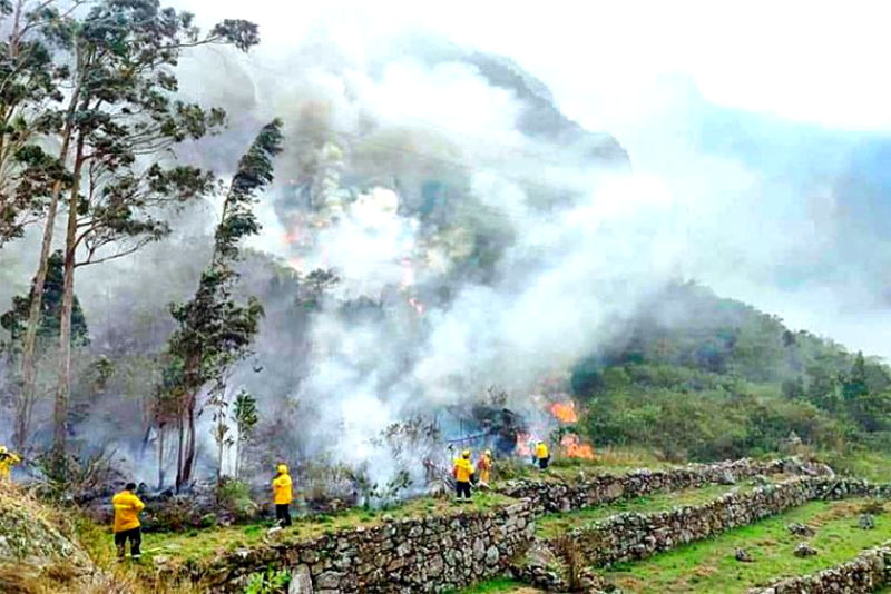 Fire near the Machu Picchu historic sanctuary