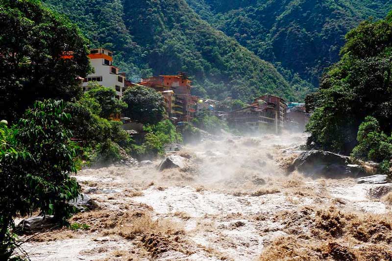 Increase in the flow of the Urubamba River