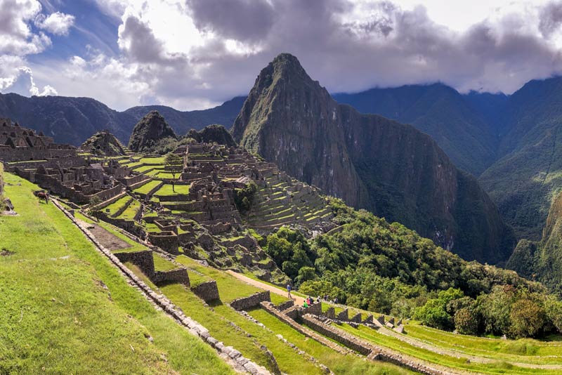 Panoramic view of the Inca citadel of Machu Picchu