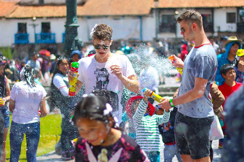 Tourists at the Cusco Carnival