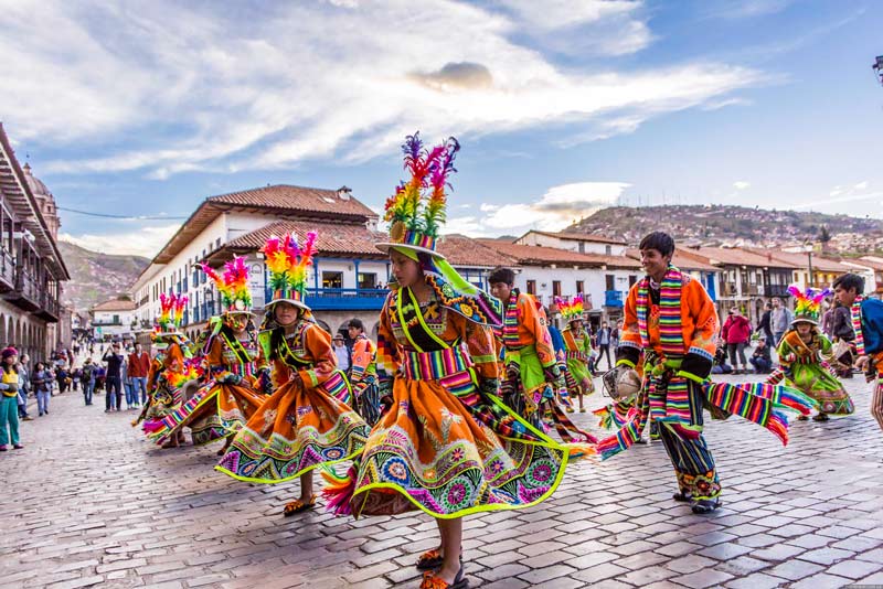 Dance parade in the Plaza de Armas