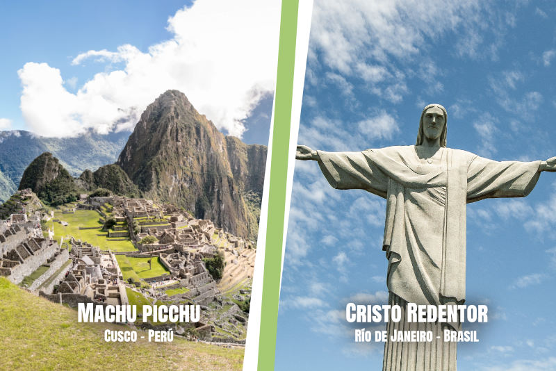 Machu Picchu and Christ the Redeemer