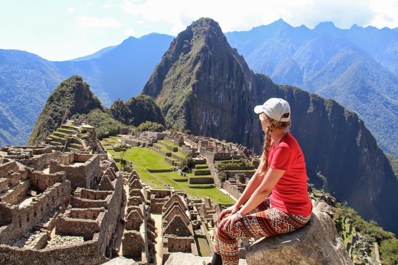 Tourist observing the Inca citadel - Panoramic Circuit