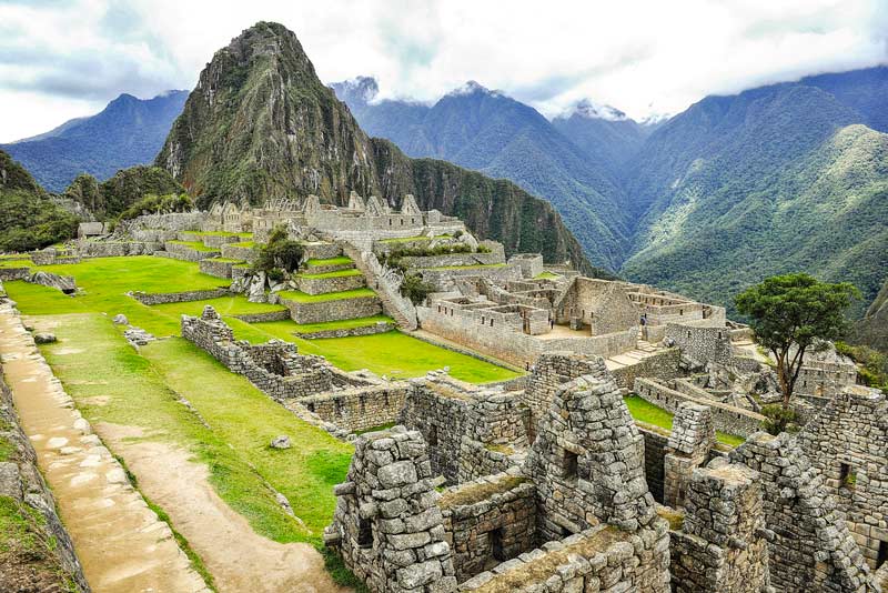 Constructions in the lower part of Machu Picchu