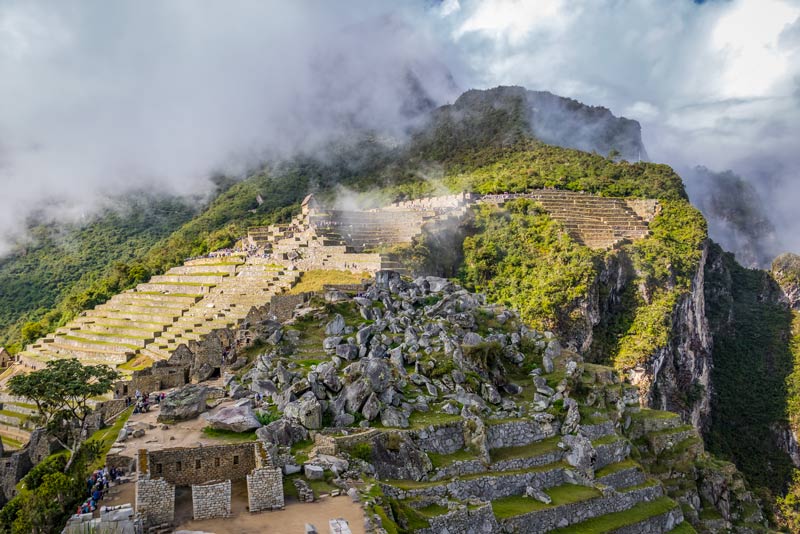 Terraces at the Inca ruins of Machu Picchu