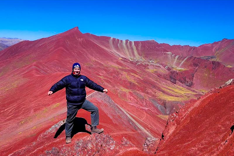 Tourist exploring the mountains in the Red Valley