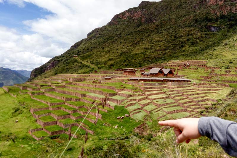 Panoramic view of the Huchuy Qosqo archaeological site