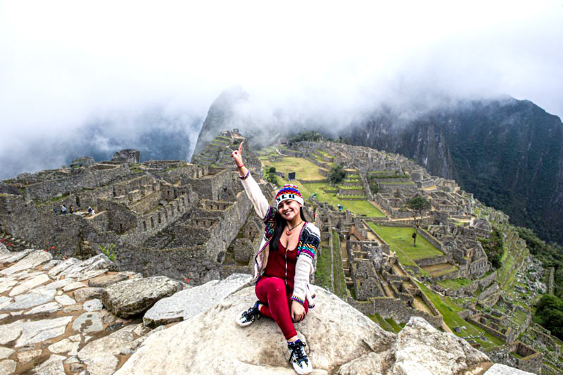 Disfrutando de la visita a Machu Picchu