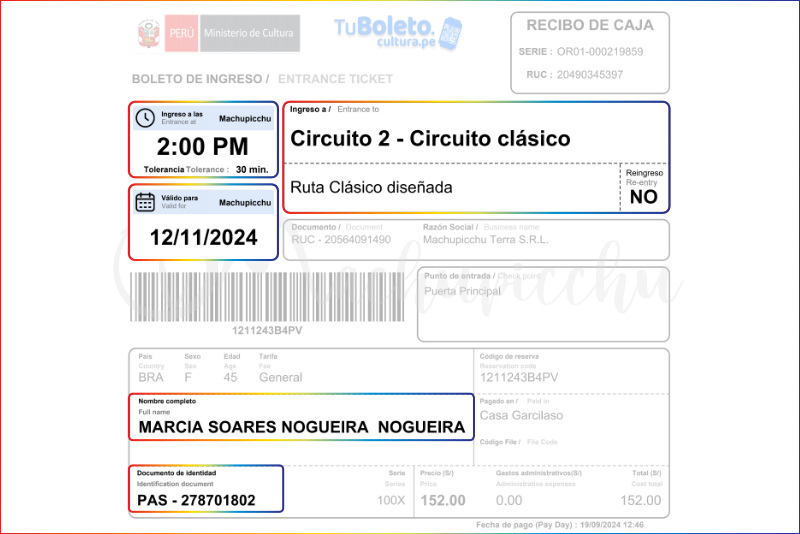 Details to Verify on Your Machu Picchu Ticket