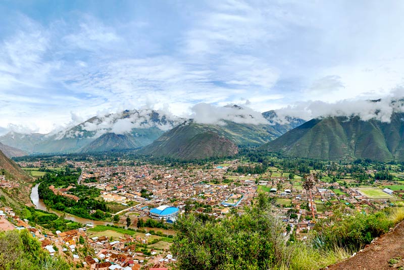 Vista panorámica de Urubamba en el Valle Sagrado